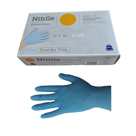 GUANTES NITRILO AZUL SIN POLVO 3.5 GRS TALLA L